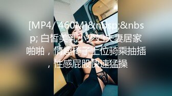 [MP4/ 460M]&nbsp;&nbsp; 白皙美乳小少妇夫妻居家啪啪，情趣椅子上位骑乘抽插，性感屁股快速猛操