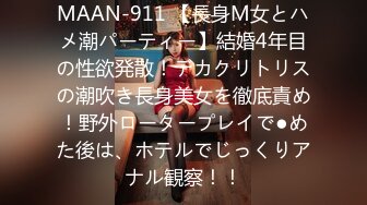 MAAN-911 【長身M女とハメ潮パーティー】結婚4年目の性欲発散！デカクリトリスの潮吹き長身美女を徹底責め！野外ロータープレイで●めた後は、ホテルでじっくりアナル観察！！