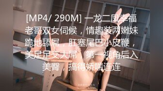 [MP4/ 290M] 一龙二凤幸福老哥双女伺候，情趣装两嫩妹跪地舔屌，肛塞尾巴小皮鞭，美足足交大屌，第一视角后入美臀，搞得娇喘连连