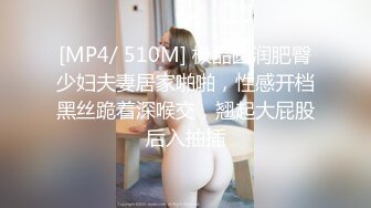 [MP4/ 510M] 极品圆润肥臀少妇夫妻居家啪啪，性感开档黑丝跪着深喉交，翘起大屁股后入抽插